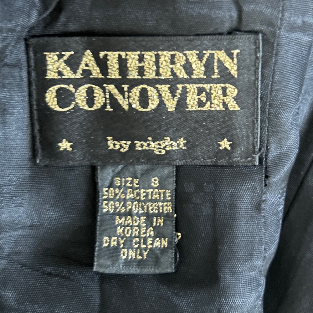 Vintage Kathryn Conover By Night Black Cocktail Midi Dress Size 8 - Picture 11 of 16